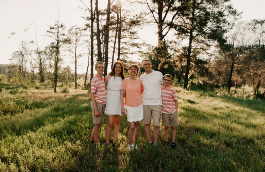 How to use a 529 account to pay for college - photo of the family featured in the blog.
