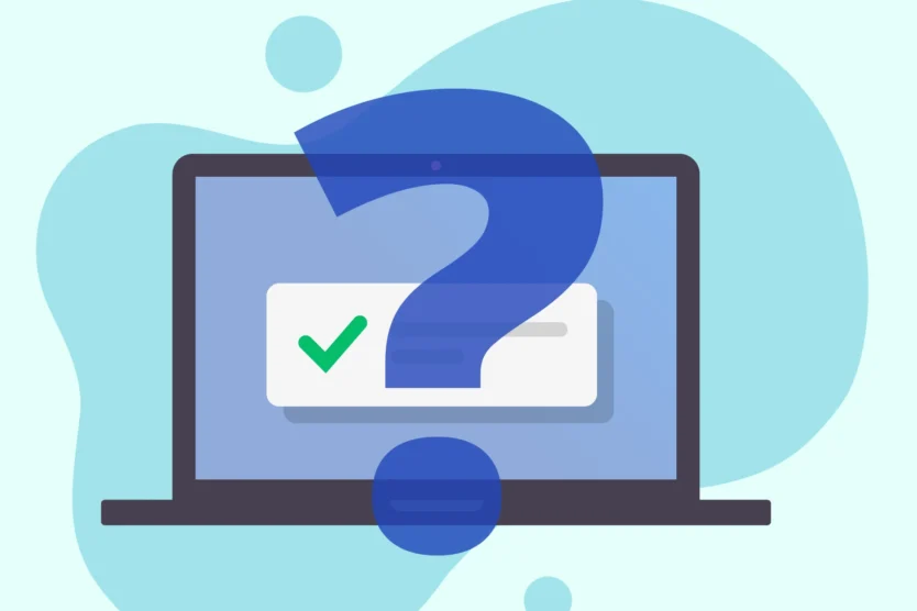 FAFSA filed, now what? Image of a computer screen with a large? In the middle.