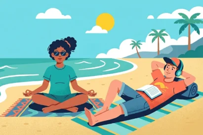 Summer resting on the beach